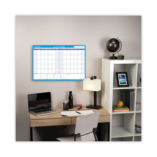90/120-Day Undated Horizontal Erasable Wall Planner, 36 x 24, White/Blue Sheets, Undated - 