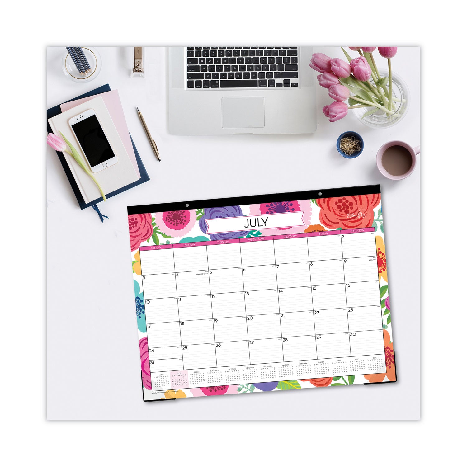 mahalo-academic-desk-pad-floral-artwork-22-x-17-black-binding-clear-corners-12-month-july-to-june-2023-to-2024_bls100157 - 4