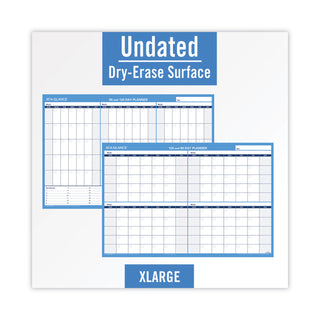 90/120-Day Undated Horizontal Erasable Wall Planner, 36 x 24, White/Blue Sheets, Undated - 