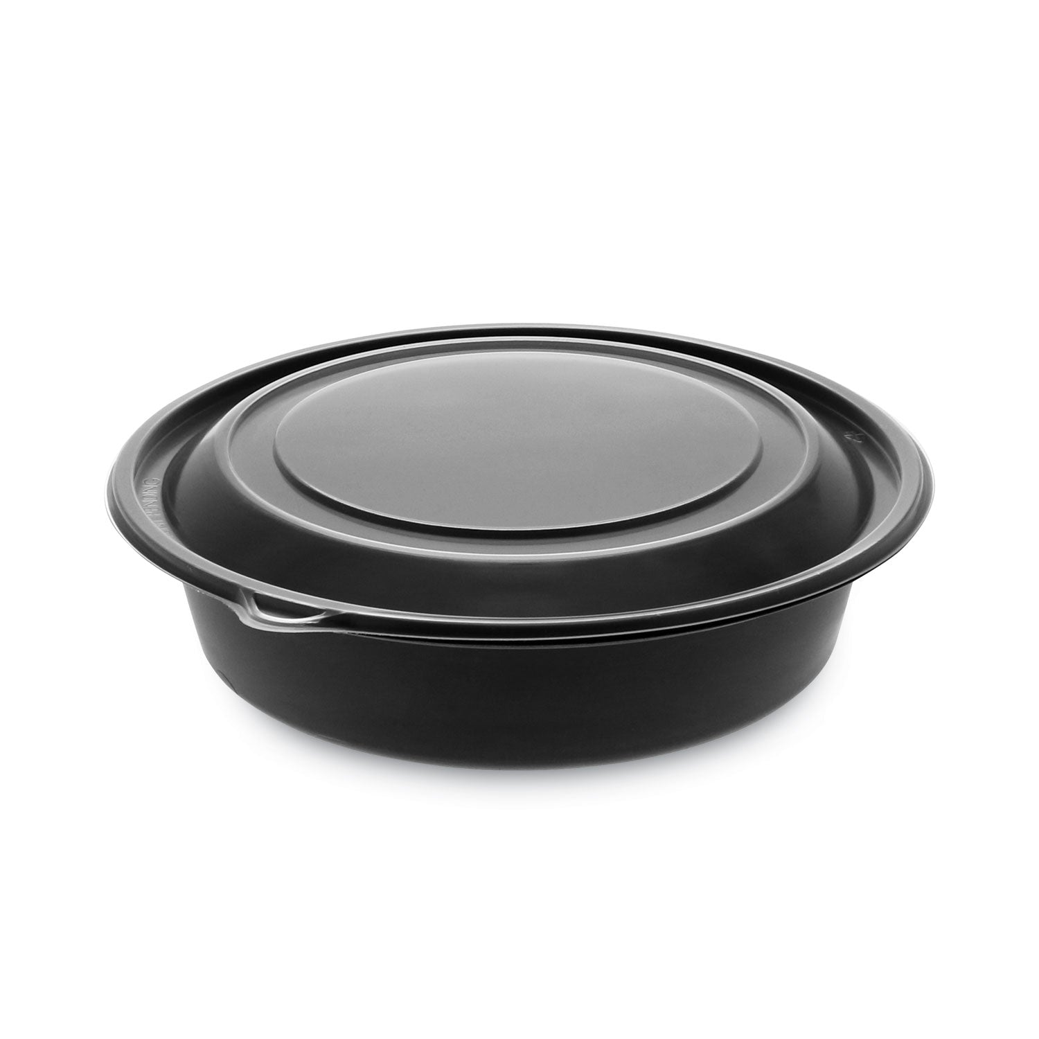 earthchoice-mealmaster-container-with-lid-32-oz-8-dia-x-212-h-1-compartment-black-clear-plastic-250-carton_pct0cn8083200bl - 1