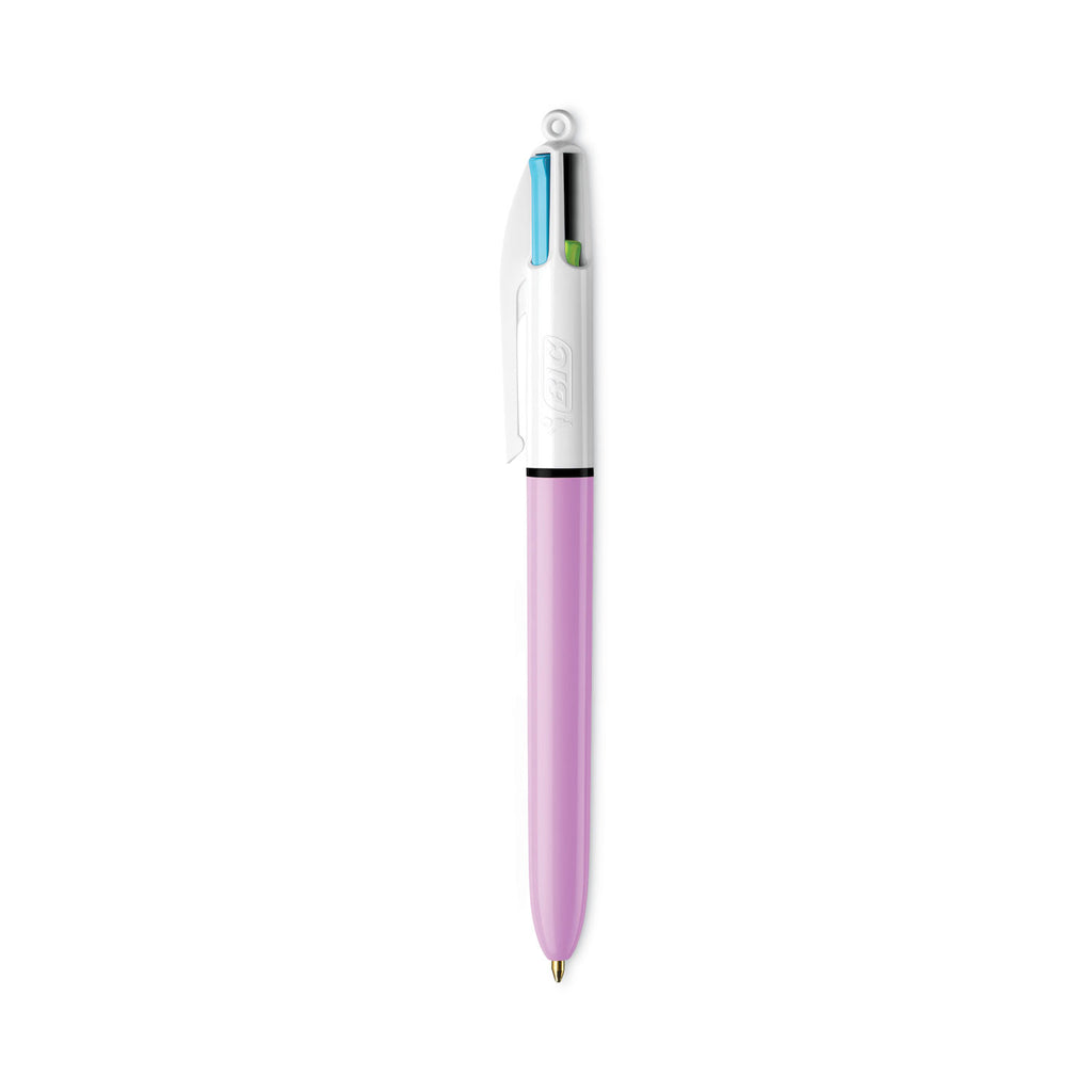 BIC - 4-Color Ballpoint Retractable Pen, Assorted Ink, Medium, 2 per Pack, Sold as 1 PK