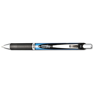 EnerGel RTX Gel Pen, Retractable, Fine 0.5 mm Needle Tip, Black Ink, Black/Blue Barrel - 