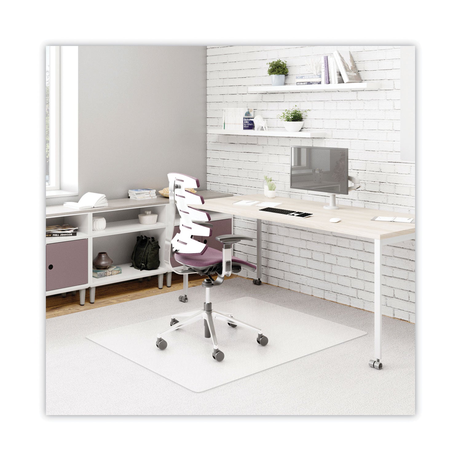 duramat-moderate-use-chair-mat-low-pile-carpet-flat-45-x-53-rectangle-clear_defcm13242 - 1