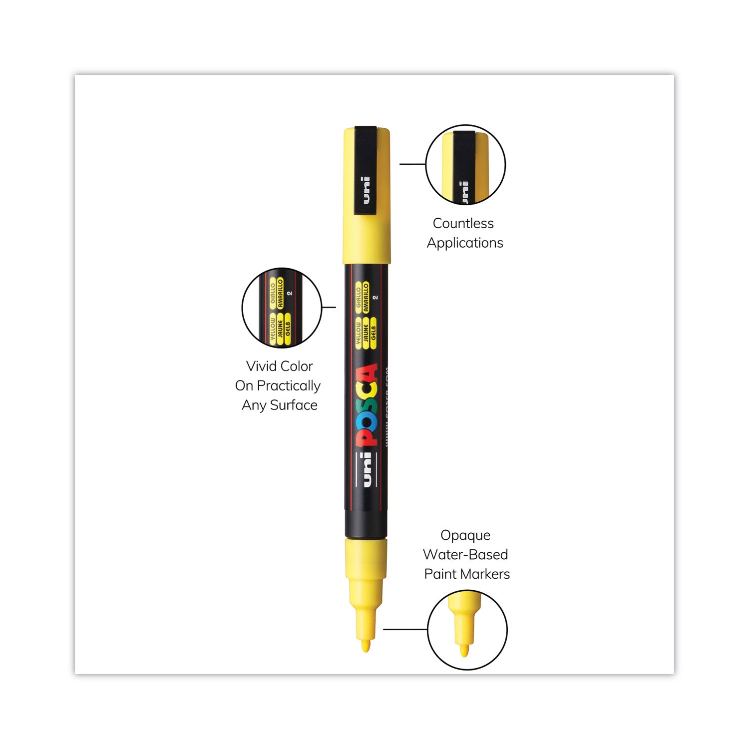 permanent-specialty-marker-fine-bullet-tip-assorted-colors16-pack_ubcpc3m16c - 4