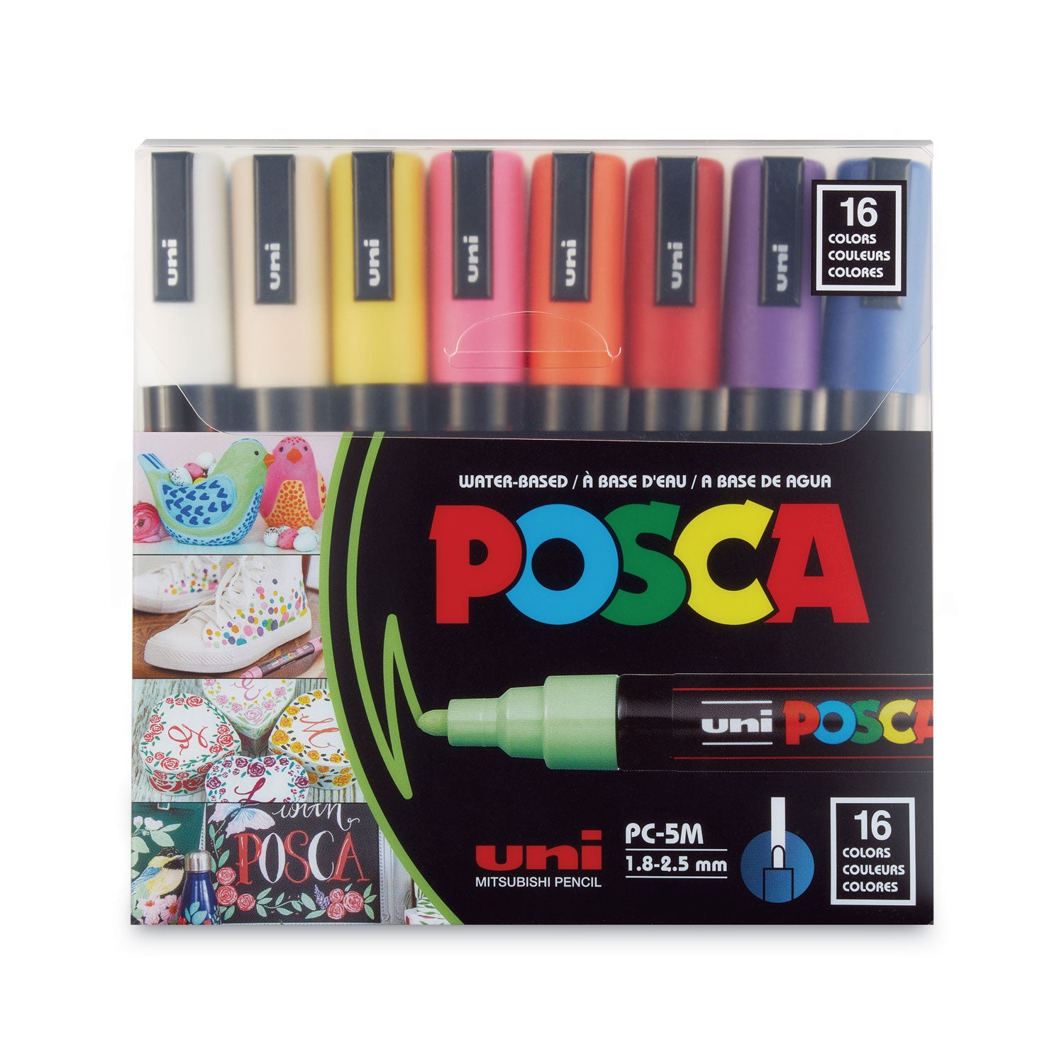 permanent-specialty-marker-medium-bullet-tip-assorted-colors-16-pack_ubcpc5m16c - 1