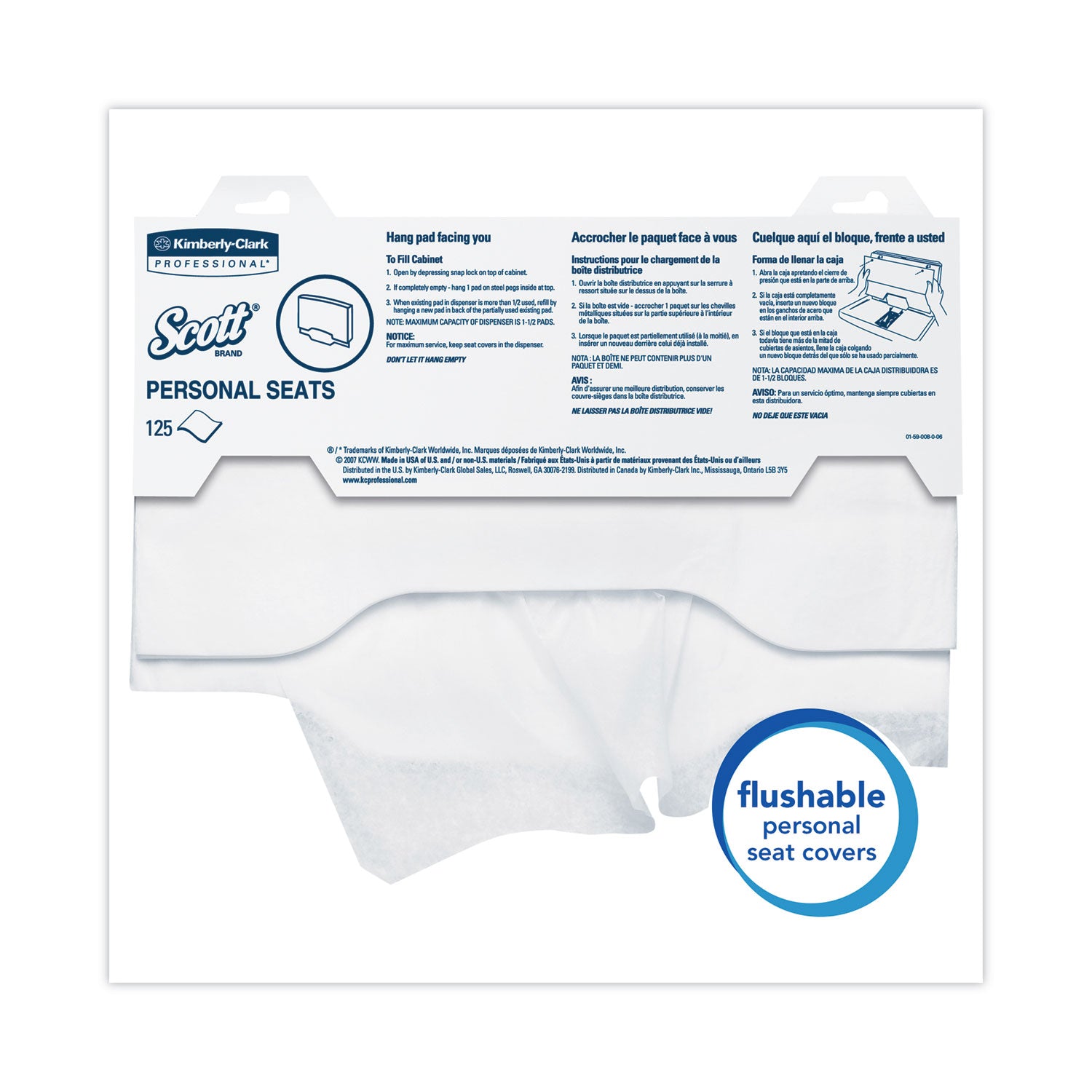 Personal Seats Sanitary Toilet Seat Covers, 15 x 18, White, 125/Pack, 24 Packs/Carton