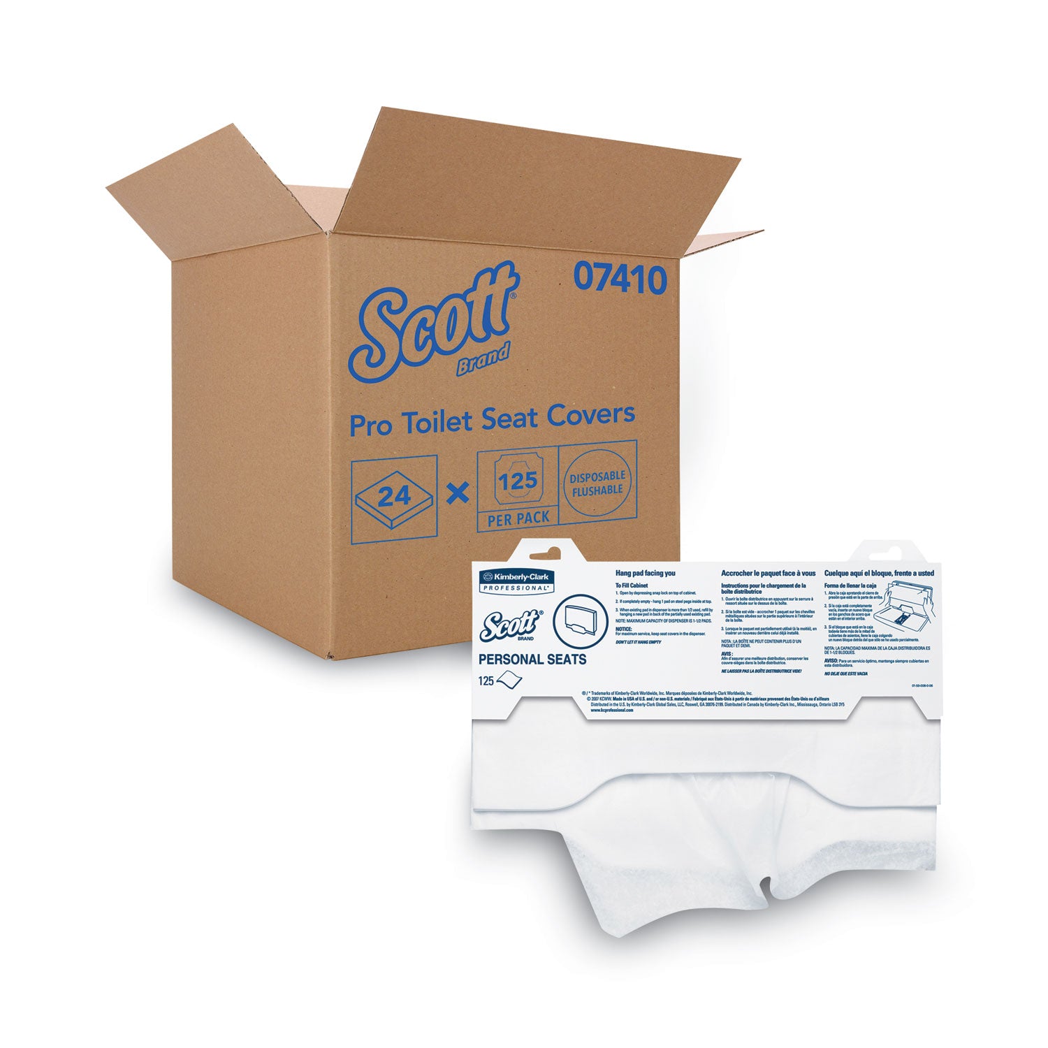 Personal Seats Sanitary Toilet Seat Covers, 15 x 18, White, 125/Pack, 24 Packs/Carton - 
