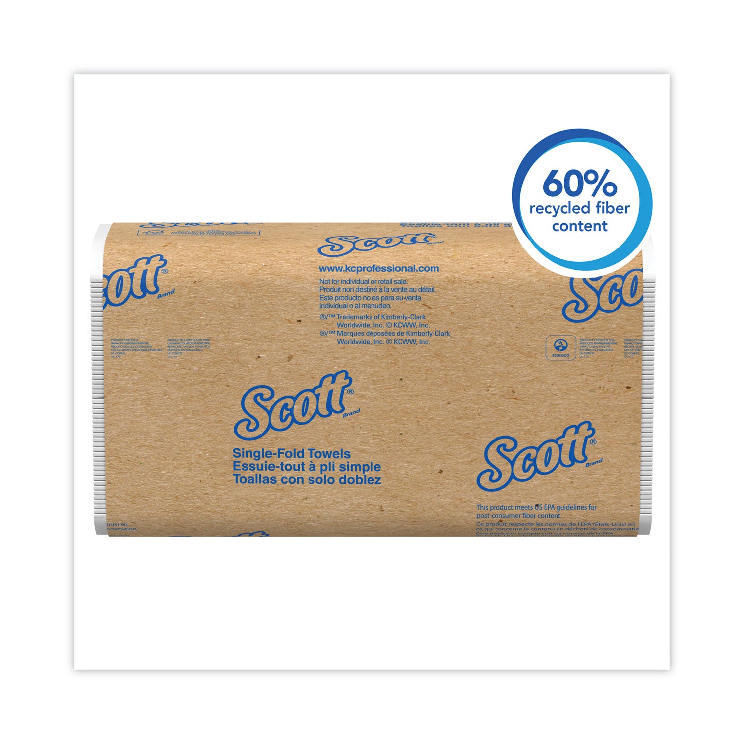Essential Single-Fold Towels, Absorbency Pockets, 9.3 x 10.5, 250/Pack, 16 Packs/Carton - 