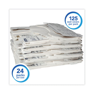 Personal Seats Sanitary Toilet Seat Covers, 15 x 18, White, 125/Pack, 24 Packs/Carton