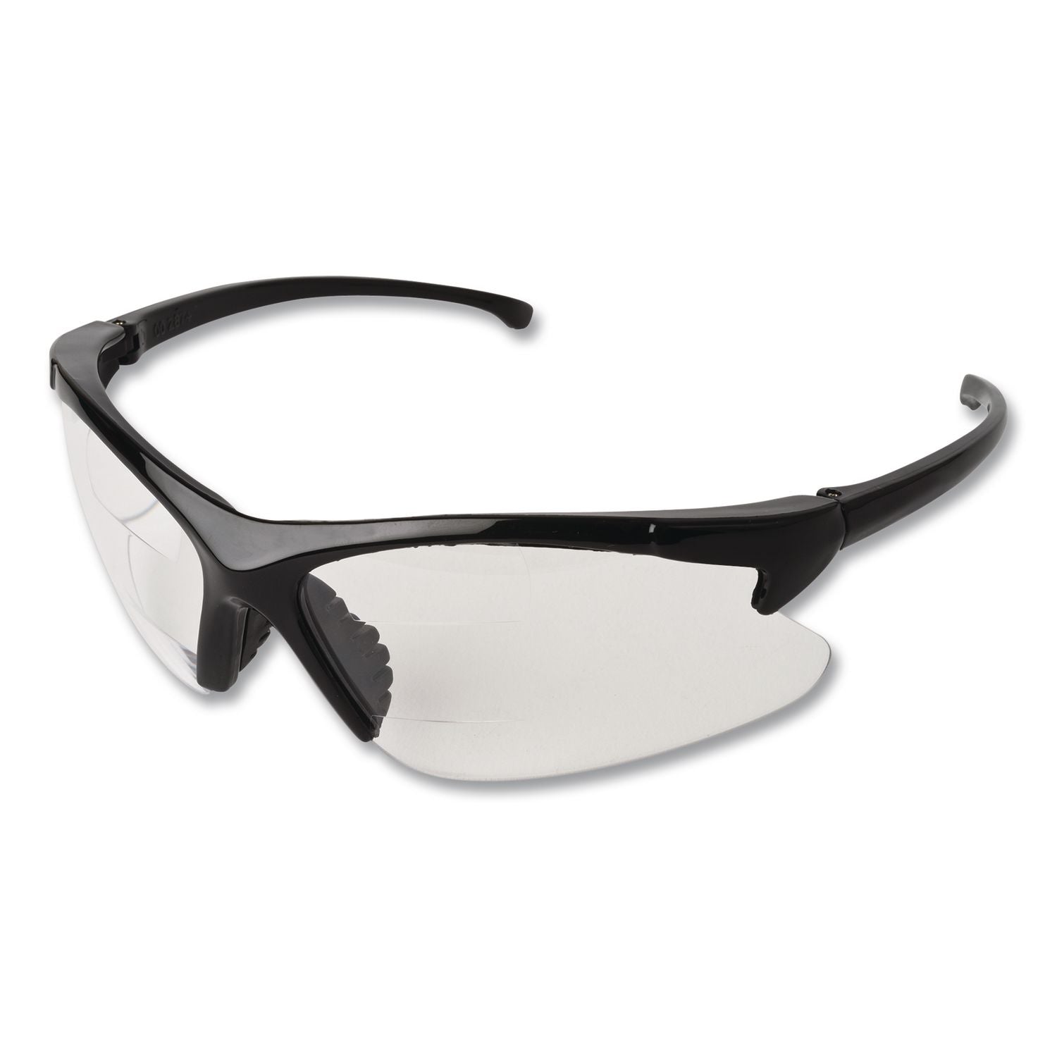 Dual Readers Safety Glasses, 2.0 Diopter, Black Frame, Clear Hardcoat Scratch-Resistant Lens