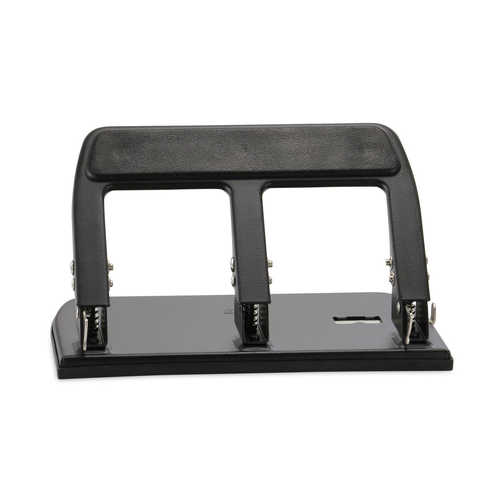 40-Sheet Three-Hole Punch with Padded Handle, 9/32" Holes, Black
