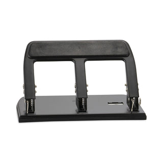 40-Sheet Three-Hole Punch with Padded Handle, 9/32" Holes, Black