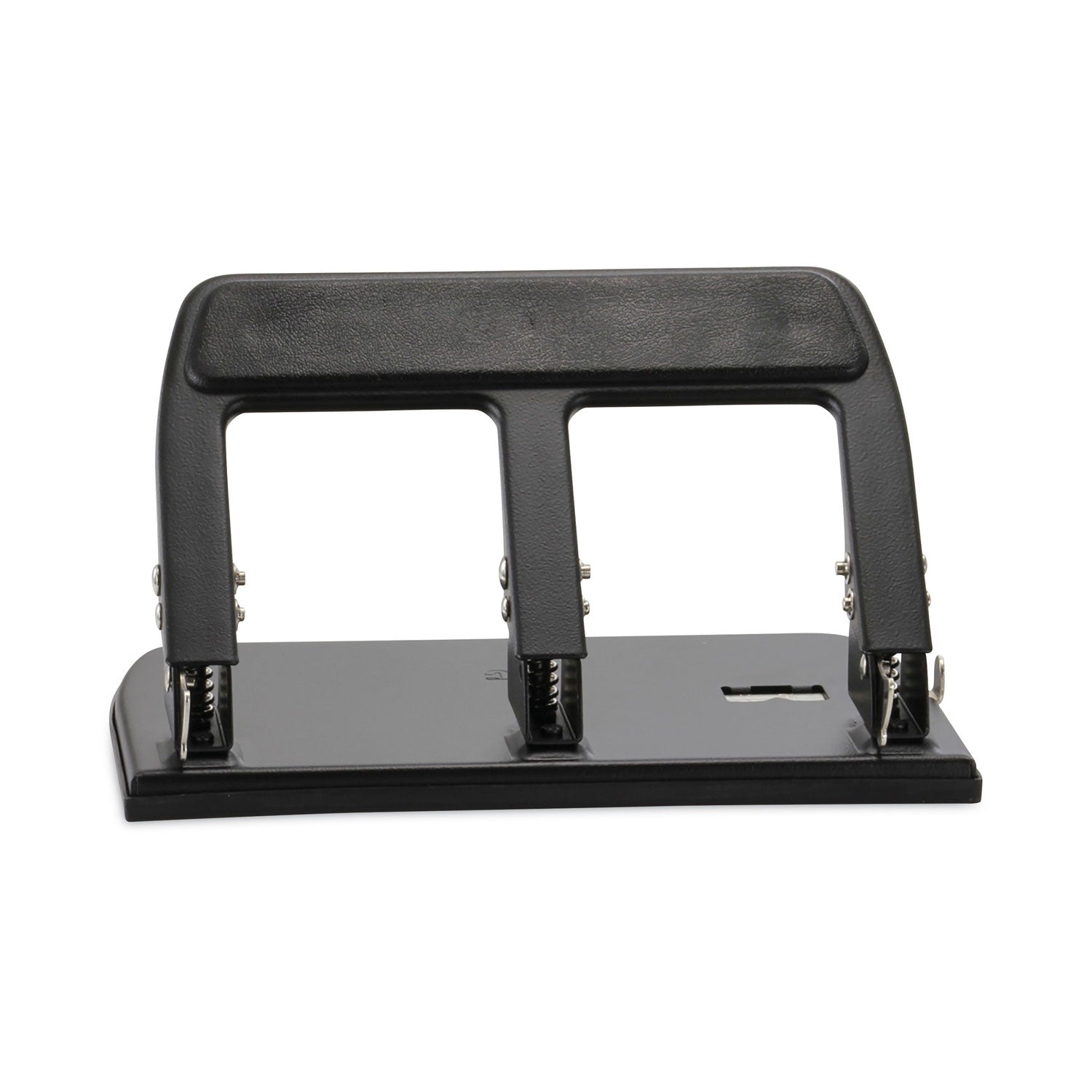 40-Sheet Three-Hole Punch with Padded Handle, 9/32" Holes, Black