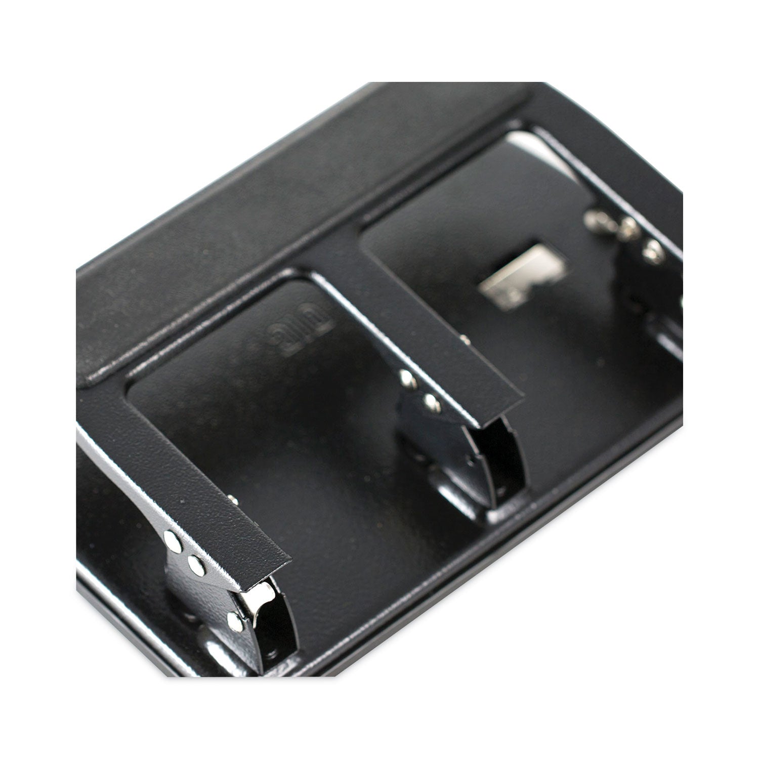 40-Sheet Three-Hole Punch with Padded Handle, 9/32" Holes, Black