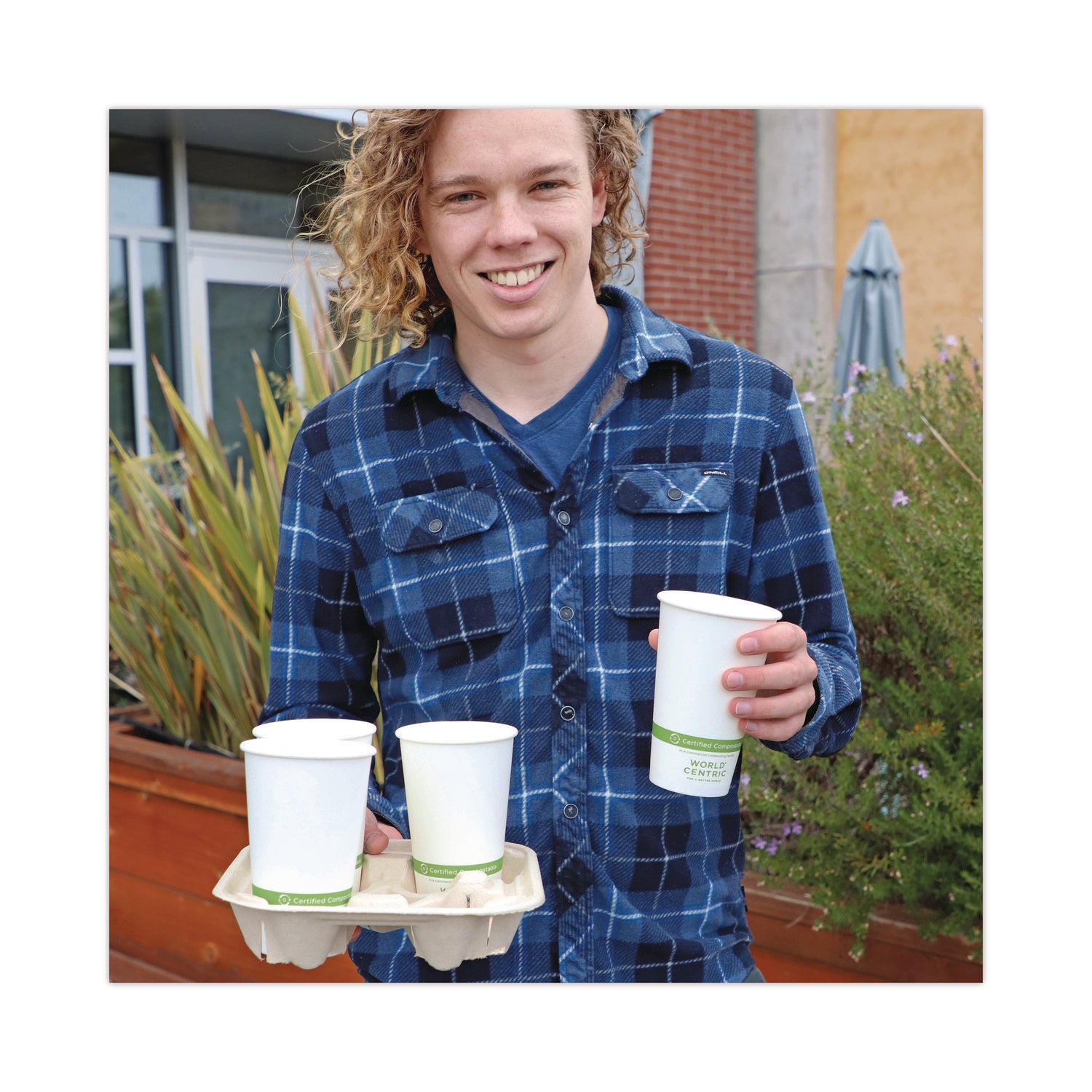 Paper Hot Cups, 16 oz, White, 1,000/Carton