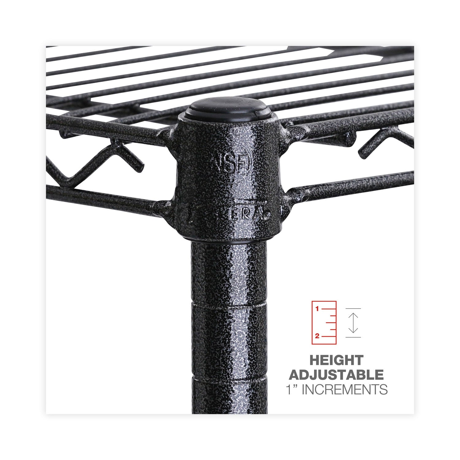 BA Plus Wire Shelving Kit, Four-Shelf, 72w x 18d x 72h, Black Anthracite Plus