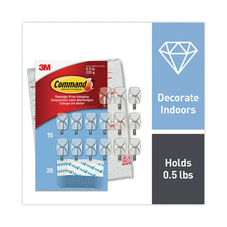 small-wire-hooks-small-plastic-metal-clear-05-lb-capacity-clear-15-hooks-and-20-strips-pack_mmm17067clr15na - 1