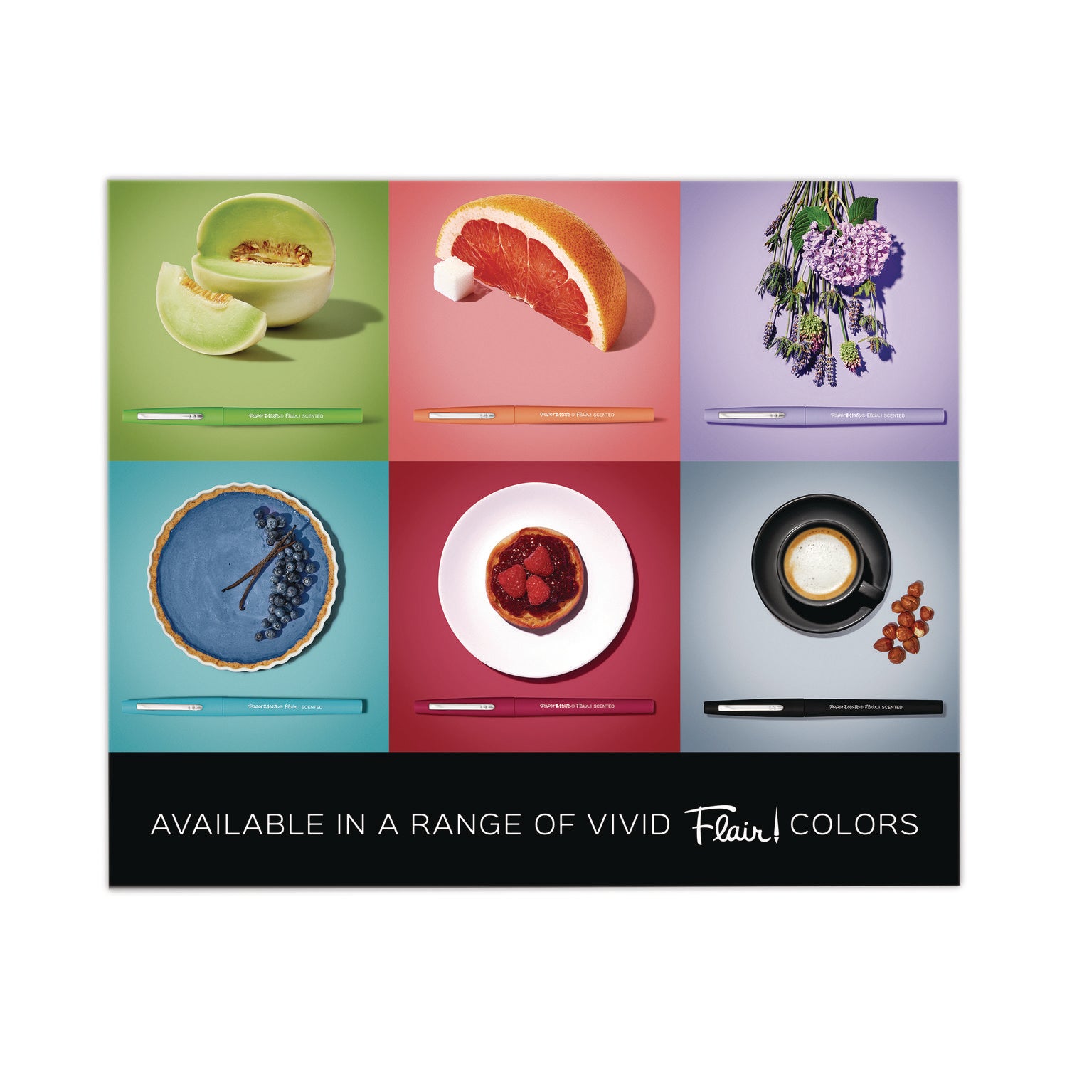 Flair Scented Felt Tip Porous Point Pen, Stick, Medium 0.7 mm, Assorted Ink and Barrel Colors, 6/Pack