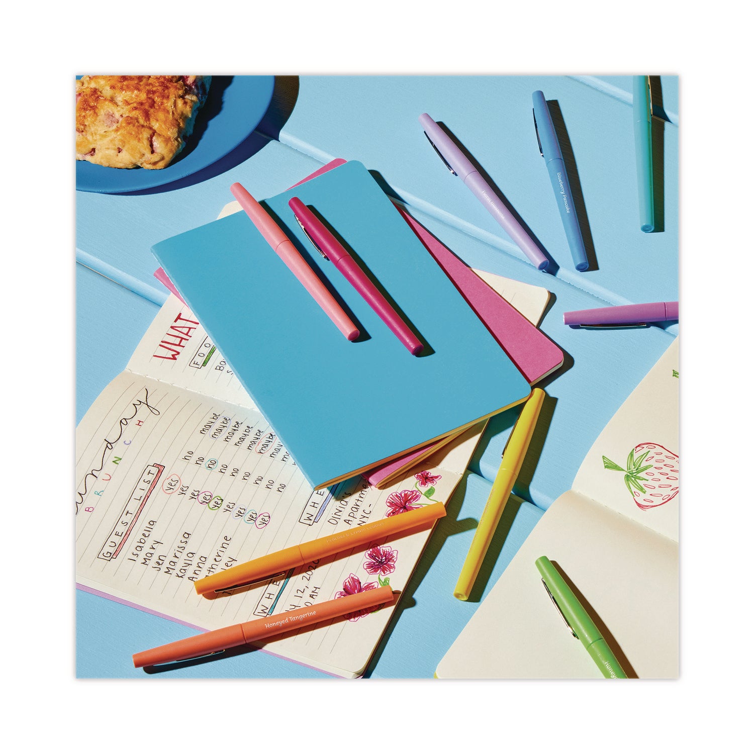 Flair Scented Felt Tip Porous Point Pen, Stick, Medium 0.7 mm, Assorted Ink and Barrel Colors, 6/Pack