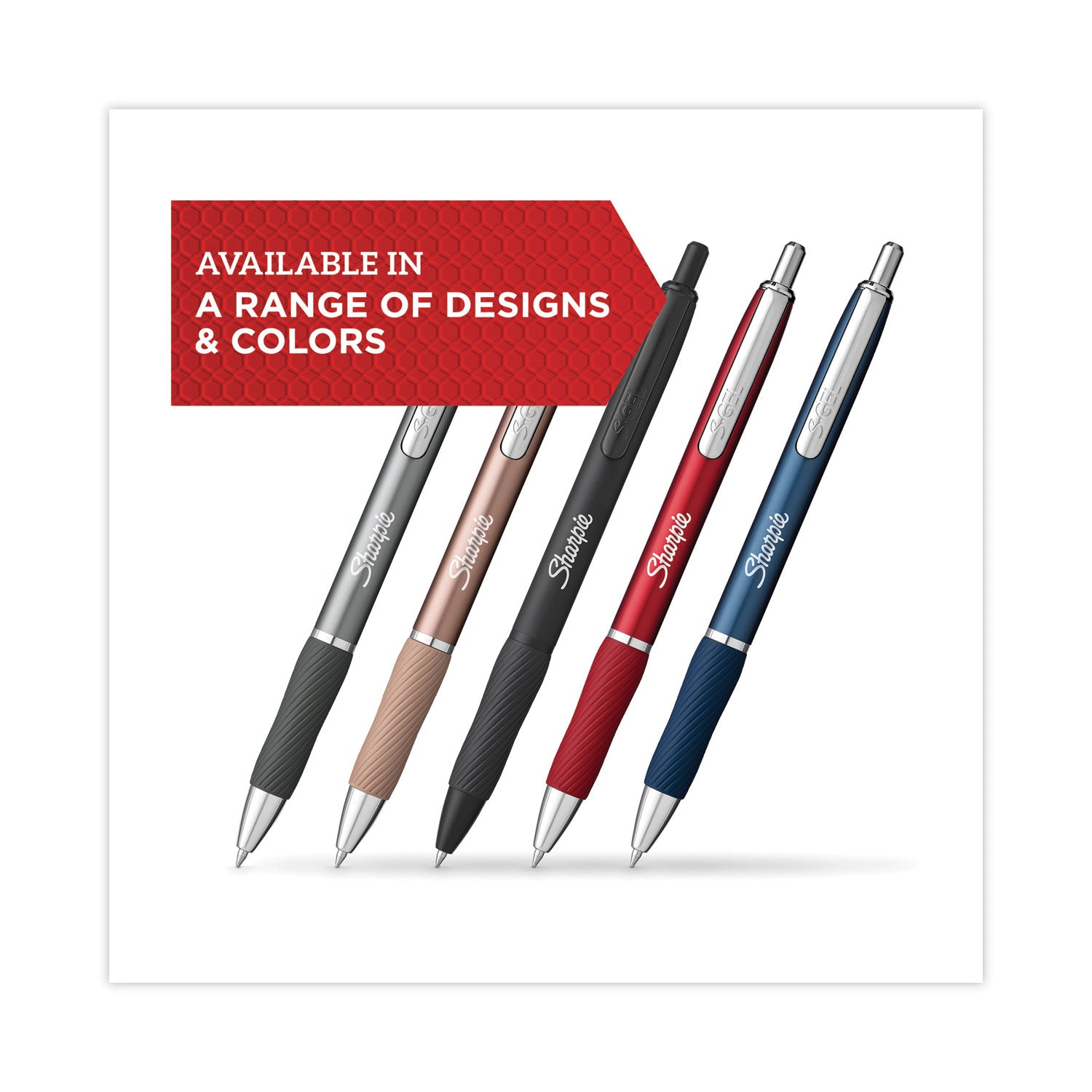 Sharpie S-Gel Pens - 0.7 mm Pen Point Size - Black - Gunmetal Barrel - 2 / Pack