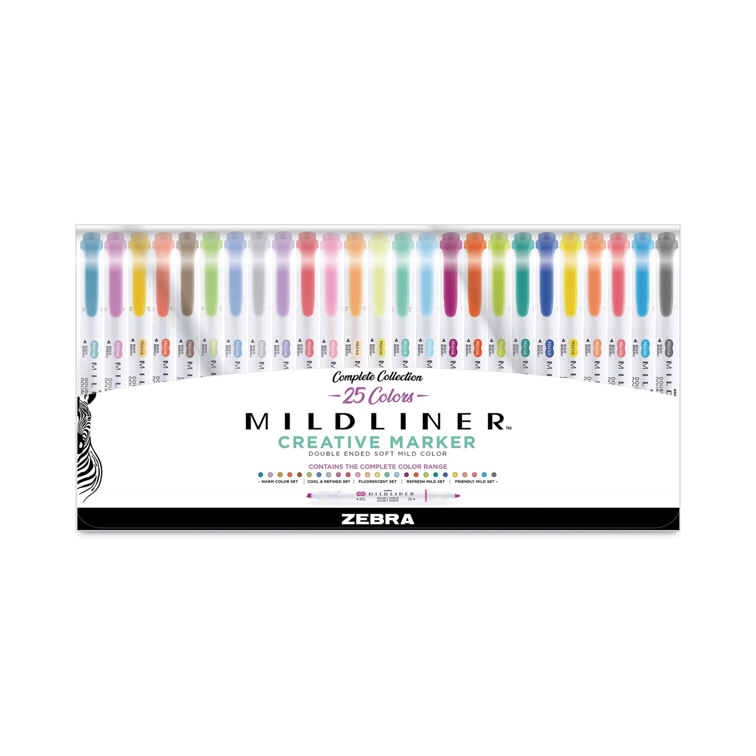 mildliner-double-ended-highlighter-variety-pack-asst-ink-colors-bold-chisel-fine-bullet-tips-asst-barrel-colors-25-pack_zeb78525 - 1