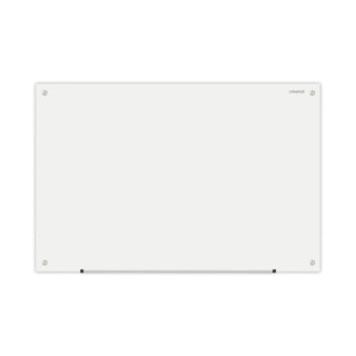 Frameless Glass Marker Board, 36 x 24, White Surface