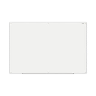 Frameless Glass Marker Board, 72 x 48, White Surface