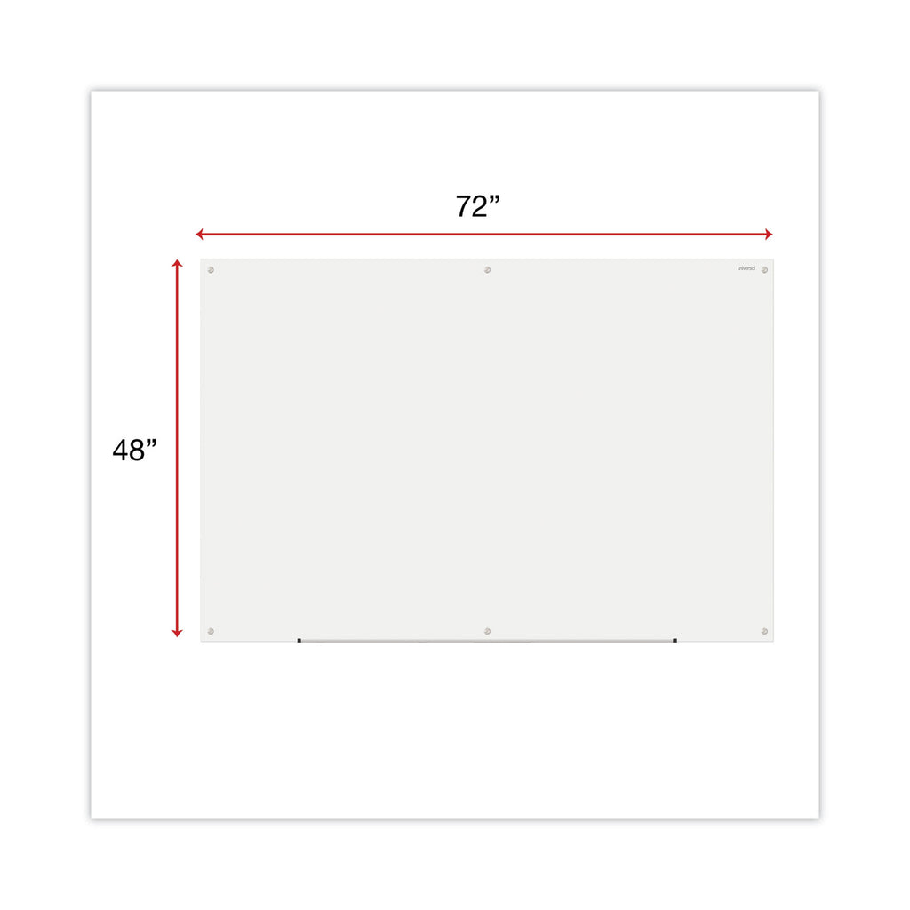 Frameless Glass Marker Board, 72 x 48, White Surface
