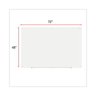 Frameless Glass Marker Board, 72 x 48, White Surface