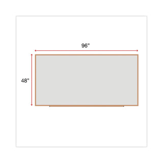 Deluxe Melamine Dry Erase Board, 96 x 48, Melamine White Surface, Oak Fiberboard Frame - 
