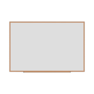 Deluxe Melamine Dry Erase Board, 72 x 48, Melamine White Surface, Oak Fiberboard Frame - 