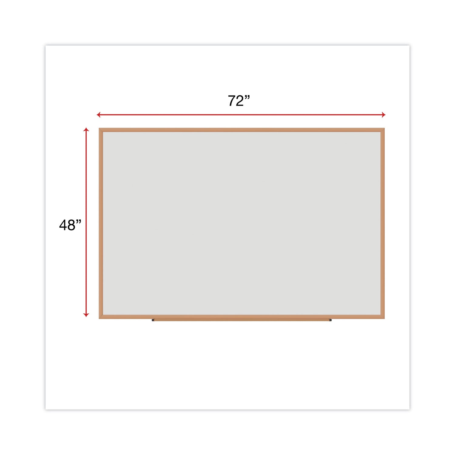 Deluxe Melamine Dry Erase Board, 72 x 48, Melamine White Surface, Oak Fiberboard Frame - 