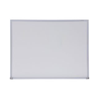 Melamine Dry Erase Board with Aluminum Frame, 24 x 18, White Surface, Anodized Aluminum Frame - 