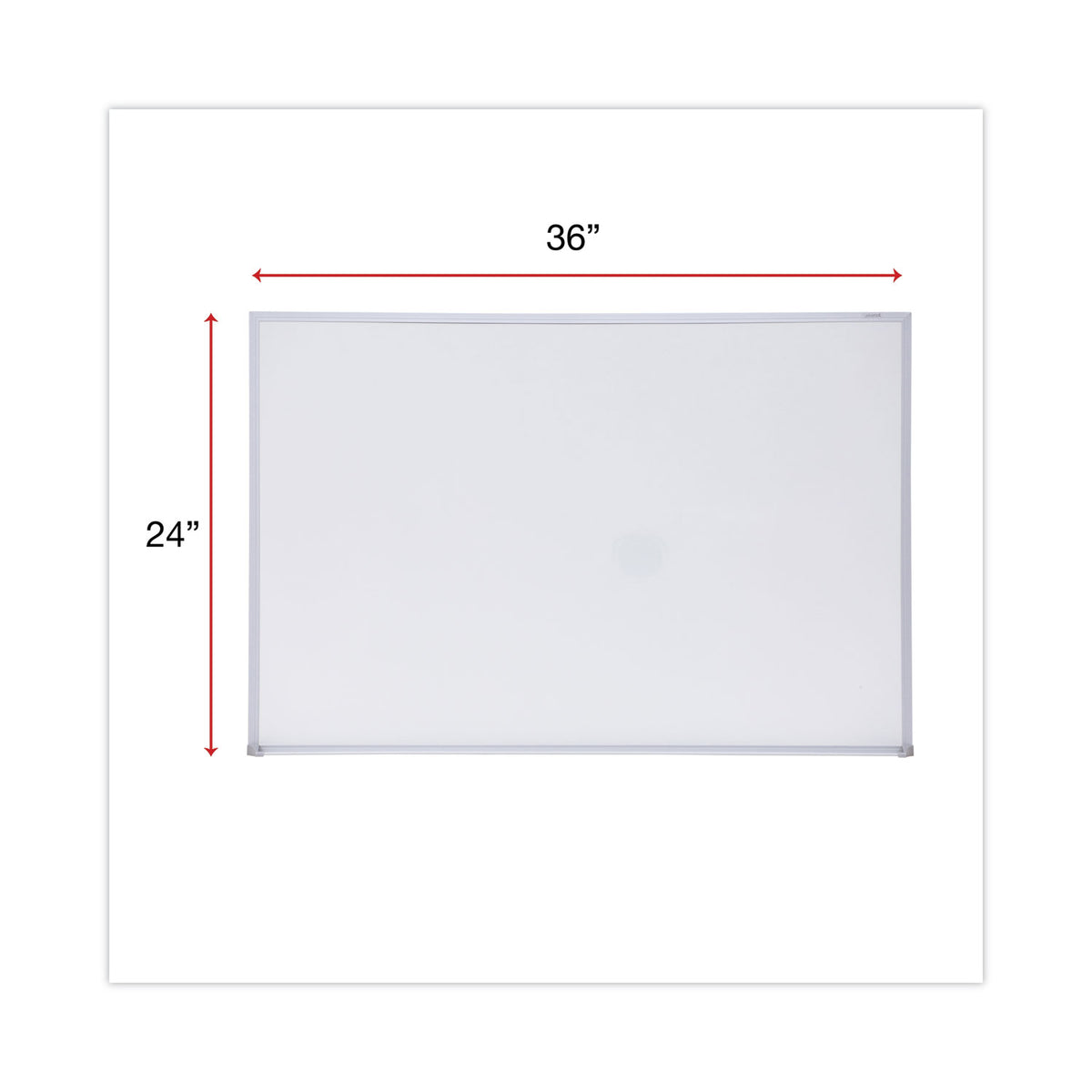 Melamine Dry Erase Board with Aluminum Frame, 36 x 24, White Surface, Anodized Aluminum Frame
