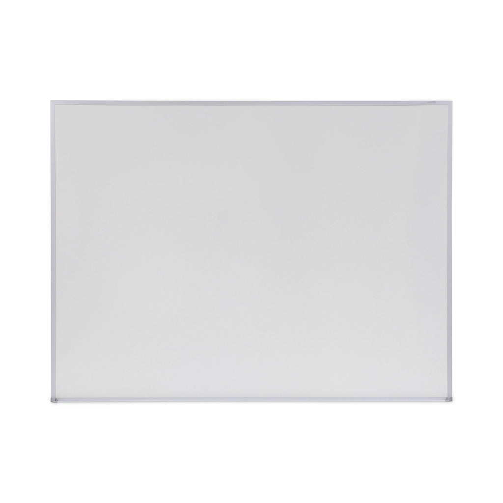 Melamine Dry Erase Board with Aluminum Frame, 48 x 36, White Surface, Anodized Aluminum Frame - 