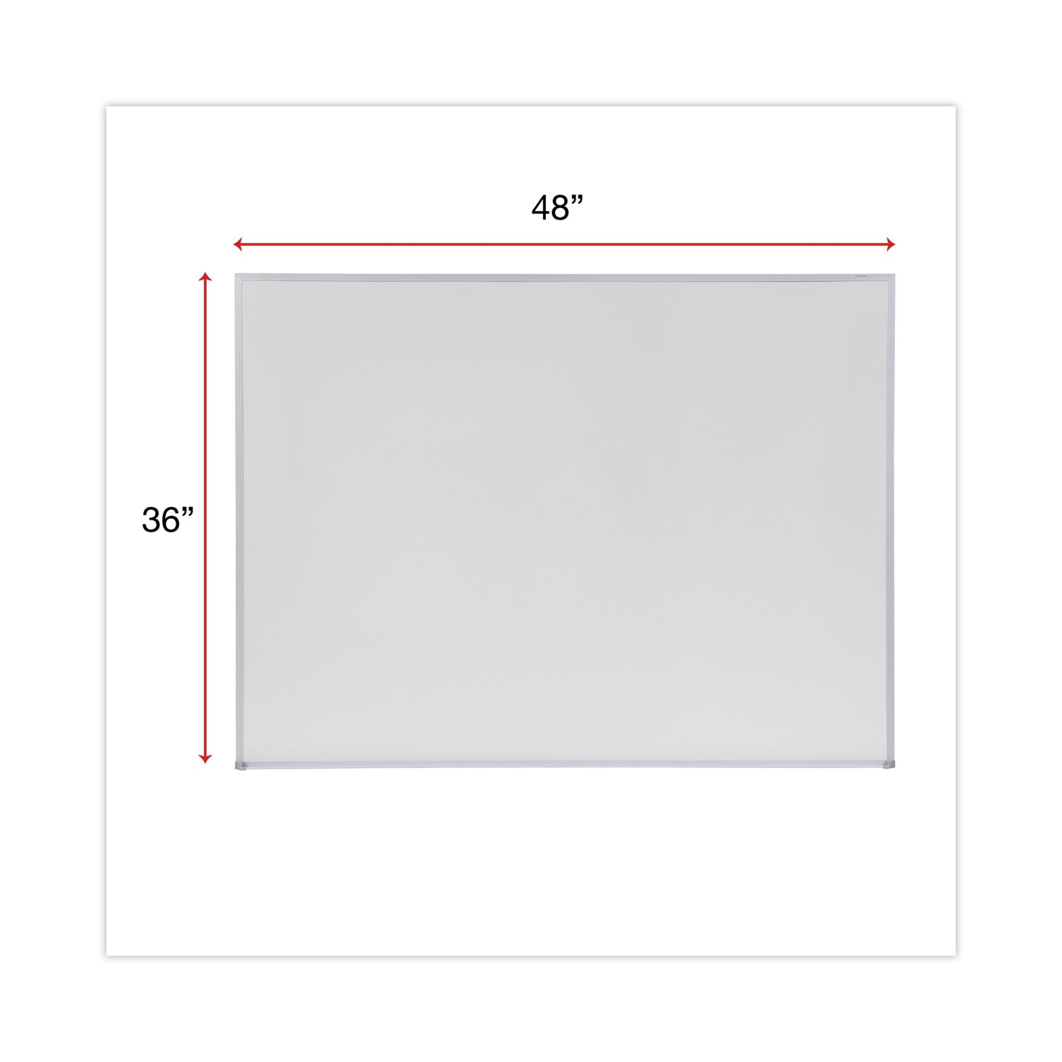 Melamine Dry Erase Board with Aluminum Frame, 48 x 36, White Surface, Anodized Aluminum Frame - 