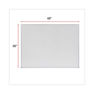 Melamine Dry Erase Board with Aluminum Frame, 48 x 36, White Surface, Anodized Aluminum Frame - 