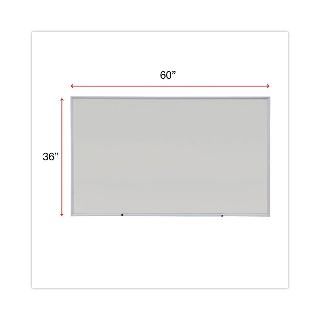 Deluxe Melamine Dry Erase Board, 60 x 36, Melamine White Surface, Silver Anodized Aluminum Frame - 