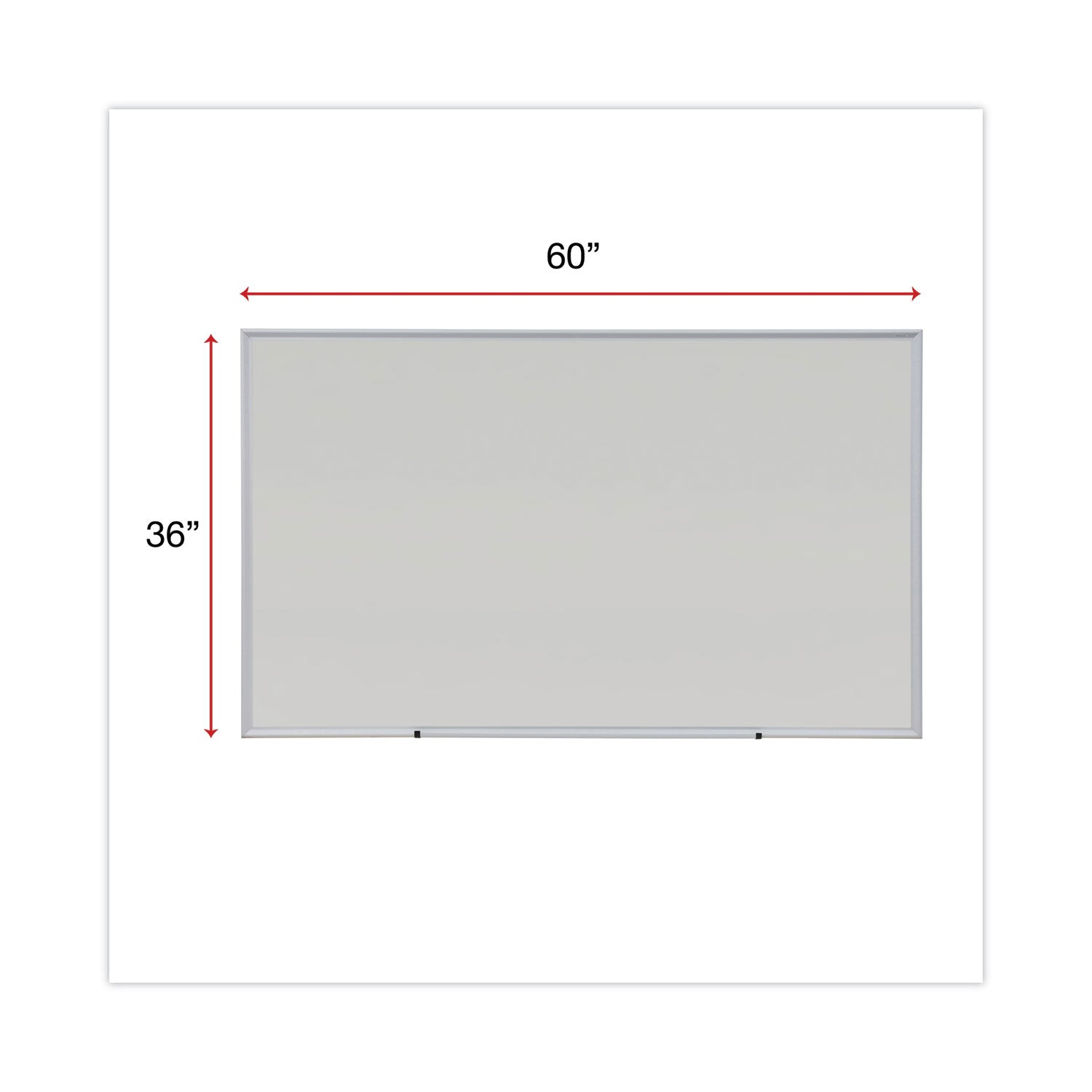 Deluxe Melamine Dry Erase Board, 60 x 36, Melamine White Surface, Silver Anodized Aluminum Frame - 