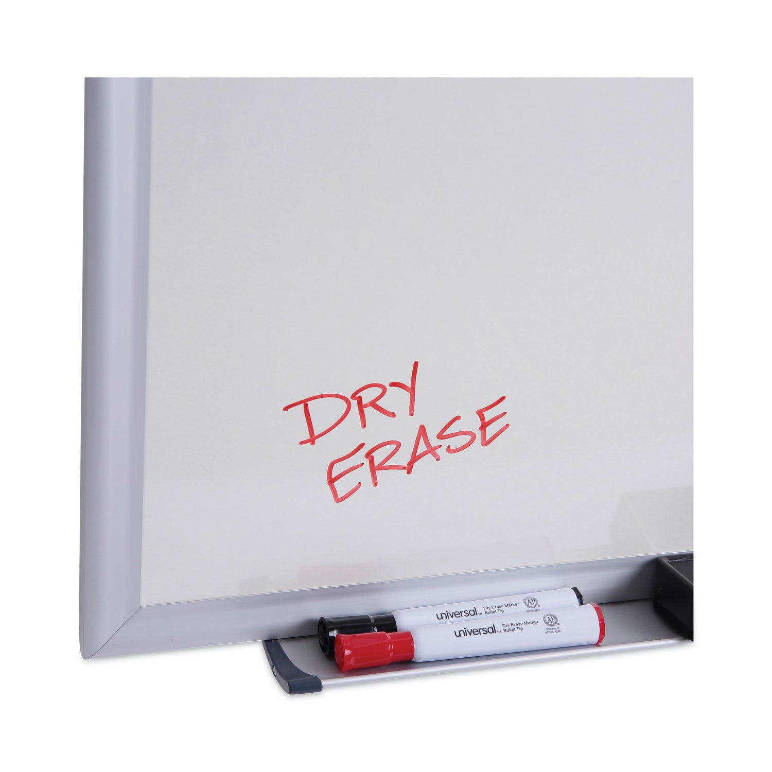 Deluxe Melamine Dry Erase Board, 60 x 36, Melamine White Surface, Silver Anodized Aluminum Frame - 
