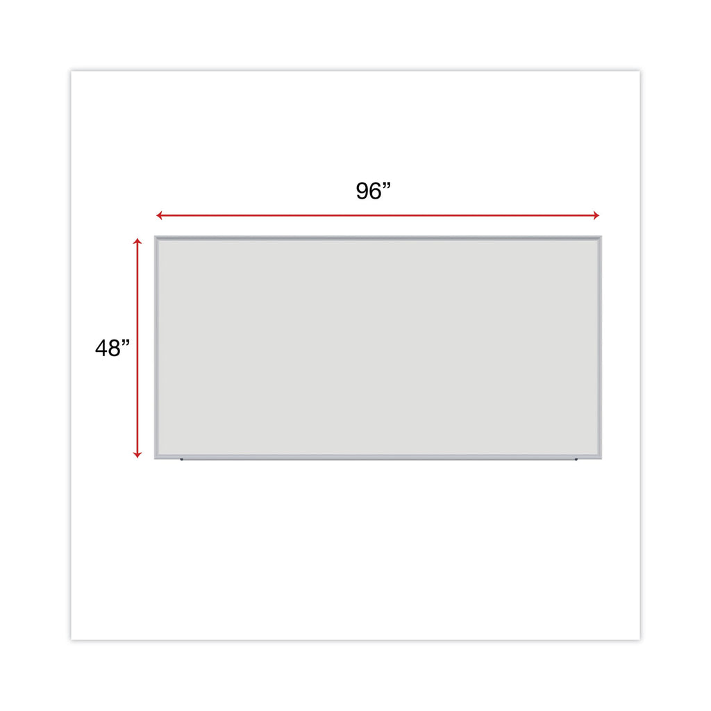 Deluxe Melamine Dry Erase Board, 96 x 48, Melamine White Surface, Silver Anodized Aluminum Frame - 