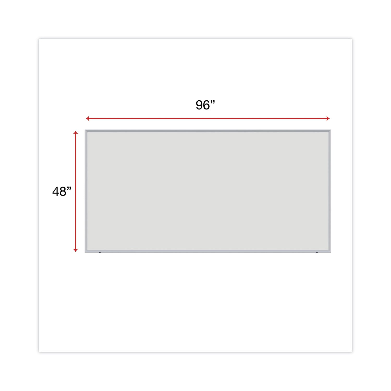 Deluxe Melamine Dry Erase Board, 96 x 48, Melamine White Surface, Silver Anodized Aluminum Frame - 
