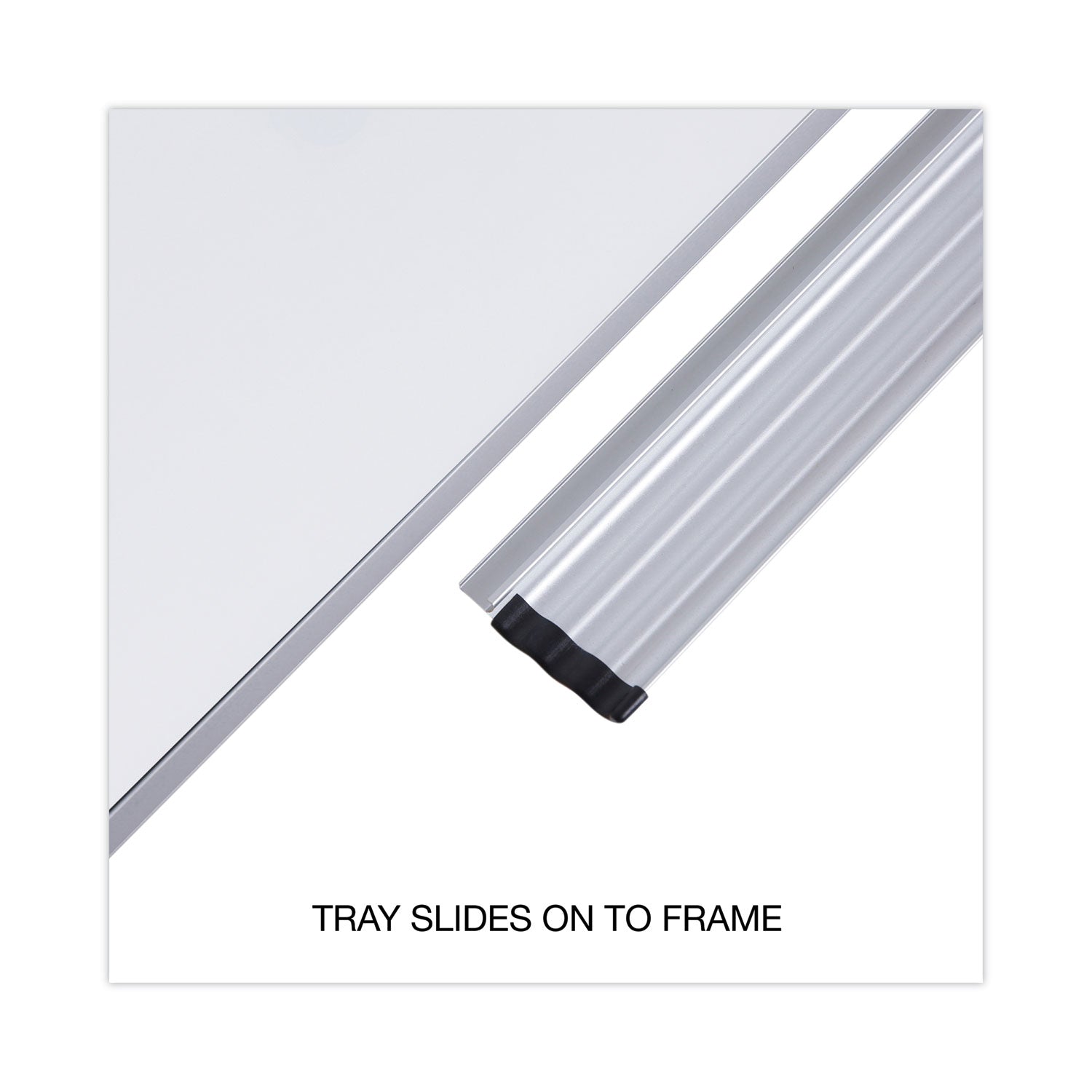 Deluxe Melamine Dry Erase Board, 96 x 48, Melamine White Surface, Silver Anodized Aluminum Frame - 