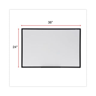 Design Series Deluxe Dry Erase Board, 36 x 24, White Surface, Black Anodized Aluminum Frame - 