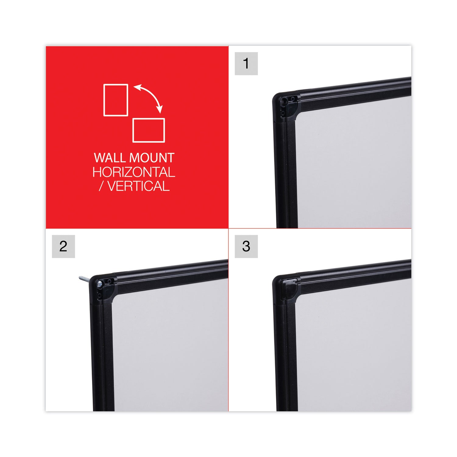 Design Series Deluxe Dry Erase Board, 36 x 24, White Surface, Black Anodized Aluminum Frame - 