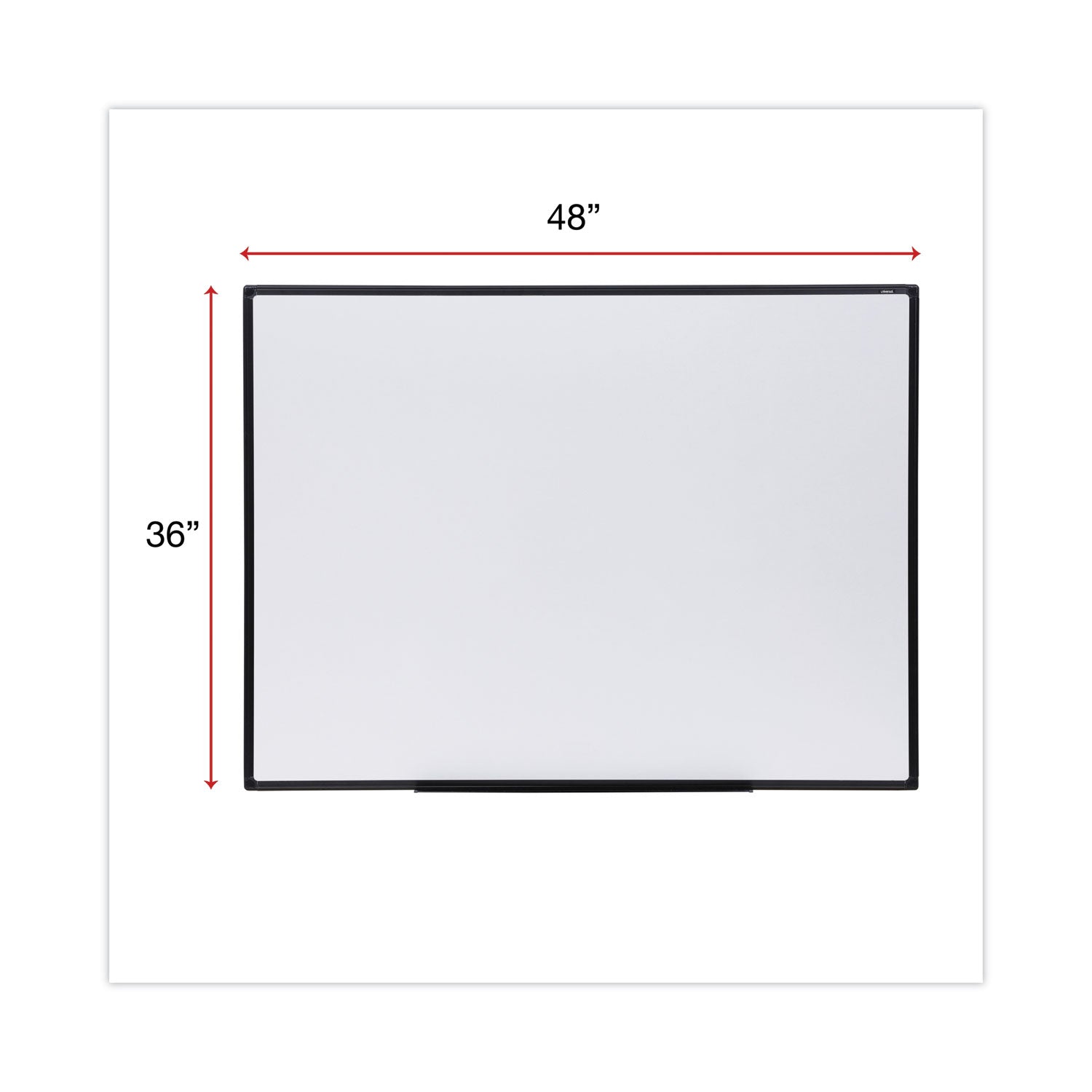 Design Series Deluxe Dry Erase Board, 48 x 36, White Surface, Black Anodized Aluminum Frame - 