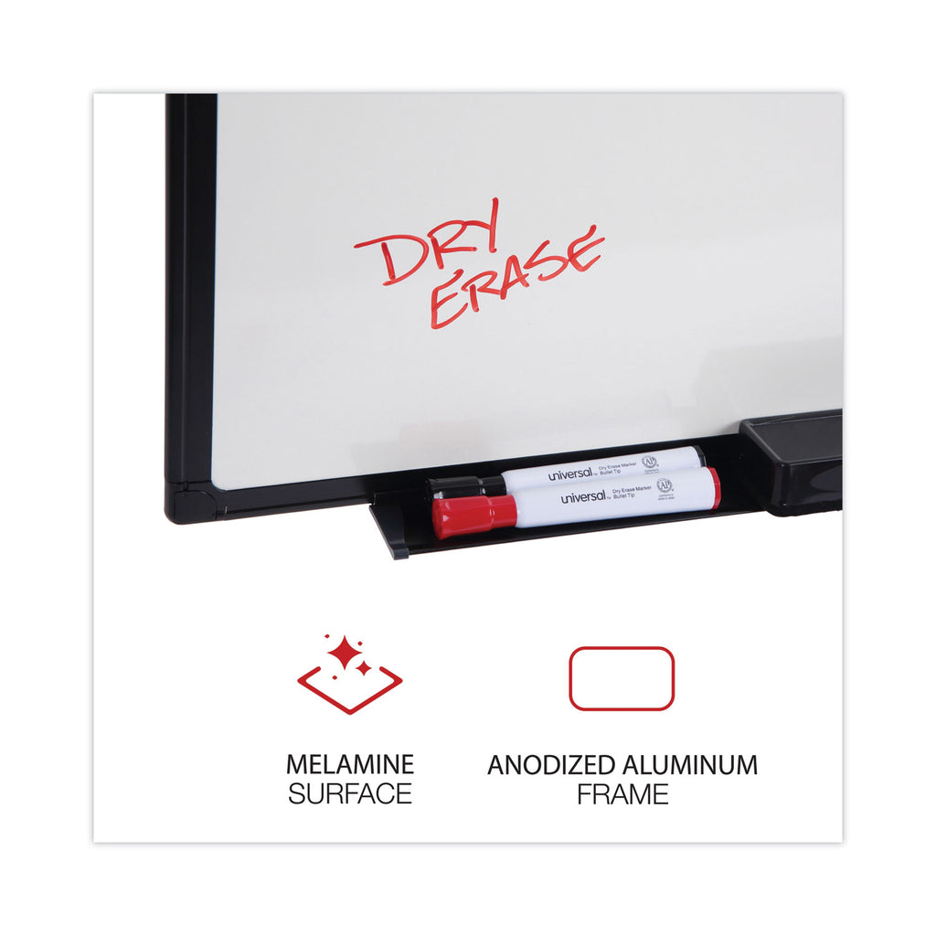 Design Series Deluxe Dry Erase Board, 24 x 18, White Surface, Black Anodized Aluminum Frame - 