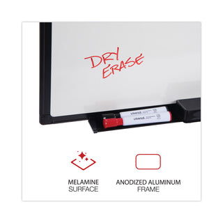 Design Series Deluxe Dry Erase Board, 24 x 18, White Surface, Black Anodized Aluminum Frame - 
