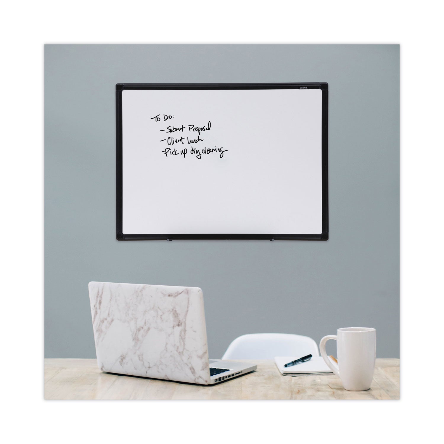 Design Series Deluxe Dry Erase Board, 24 x 18, White Surface, Black Anodized Aluminum Frame - 