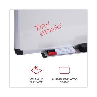 Modern Melamine Dry Erase Board with Aluminum Frame, 24 x 18, White Surface